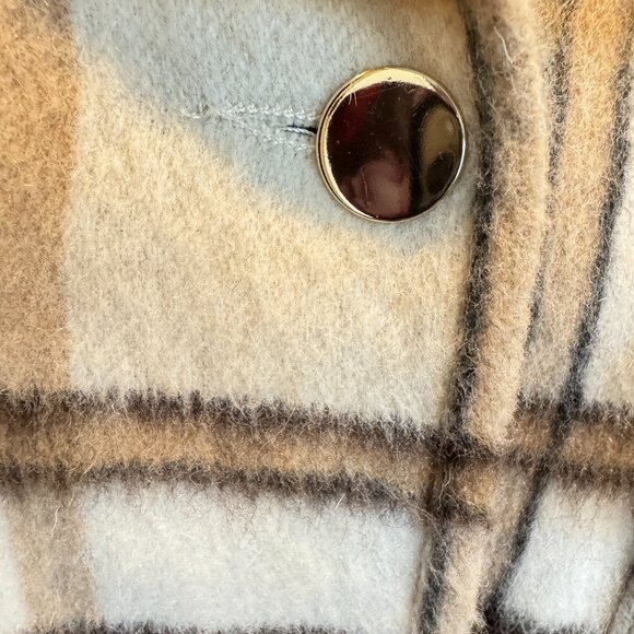 Zara Beige Plaid Fleece Shacket Jacket - Picture 5 of 10